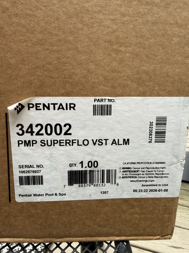 Pentair 432002 superflo vst - pentair,
